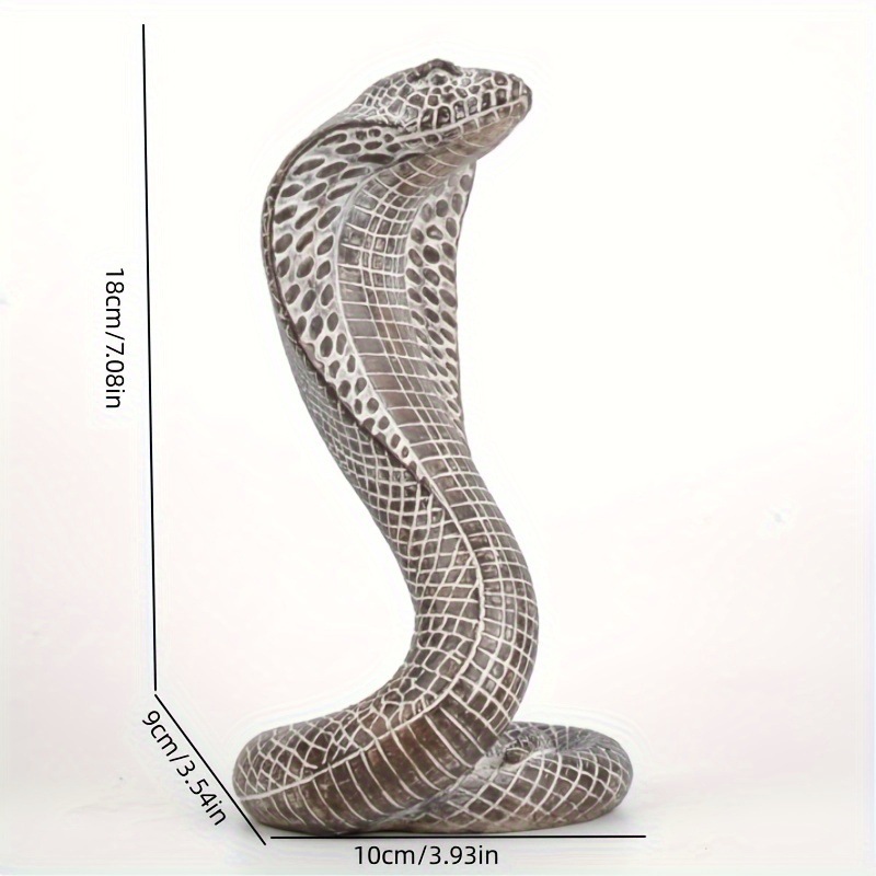 Black Decorative Resin Cobra Statue - Unique Animal Figurine for Home Decor & view 2