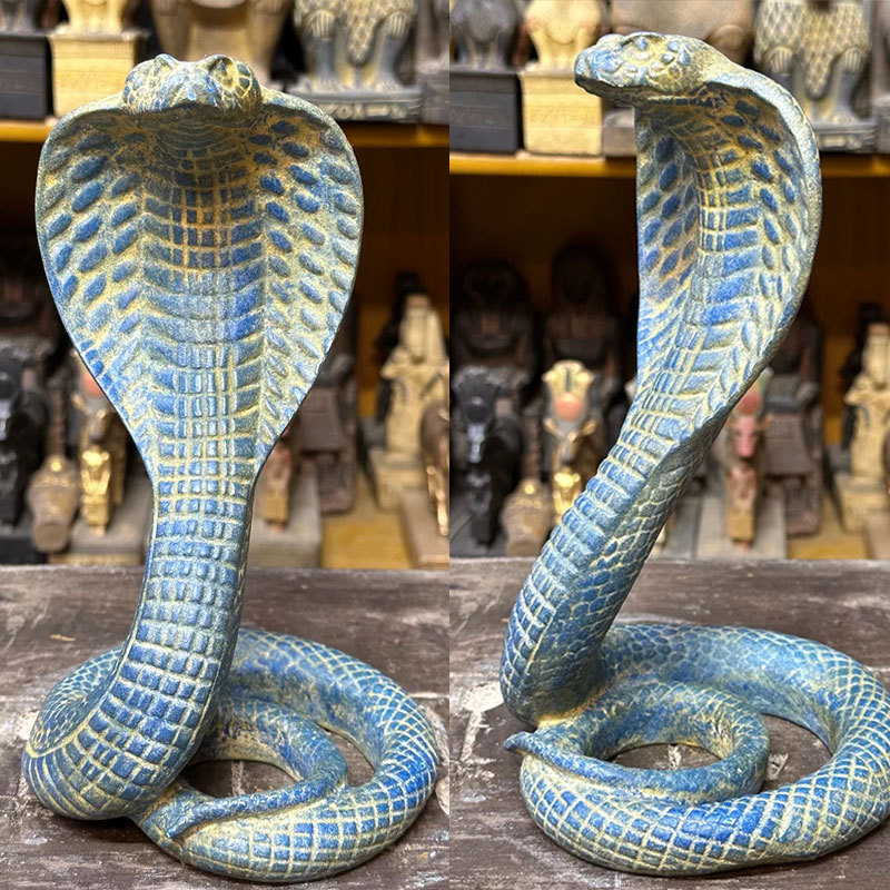 Grey Decorative Resin Cobra Statue - Unique Animal Figurine for Home Decor & view 5