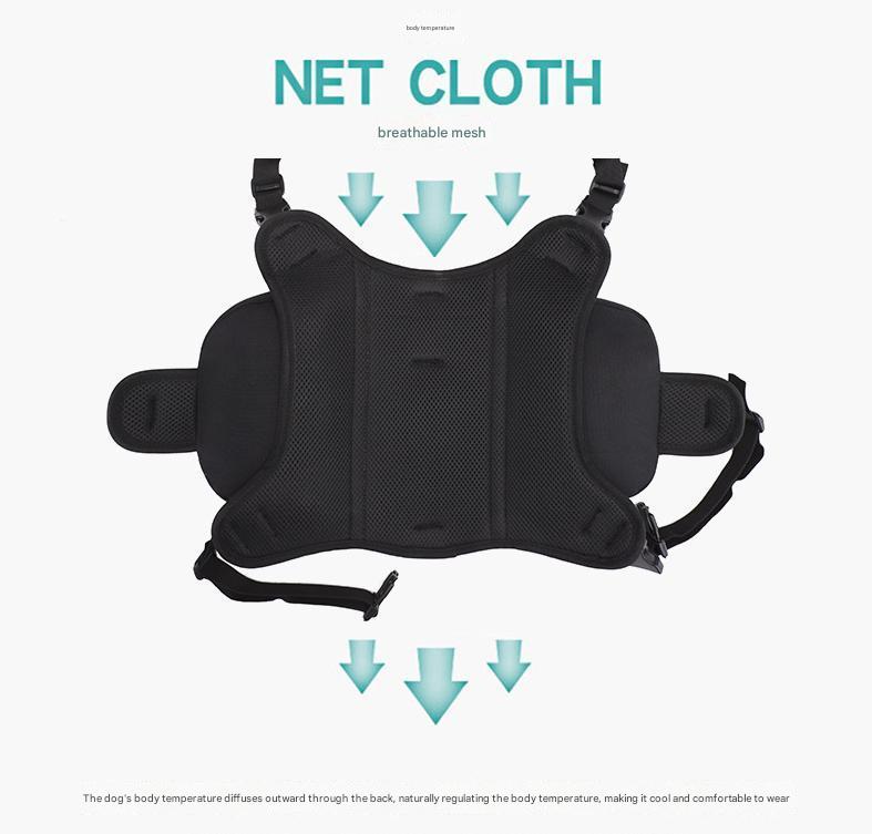 Green Reflective Dog Saddle Harness with Storage Bags - Adjustable Pet view 2