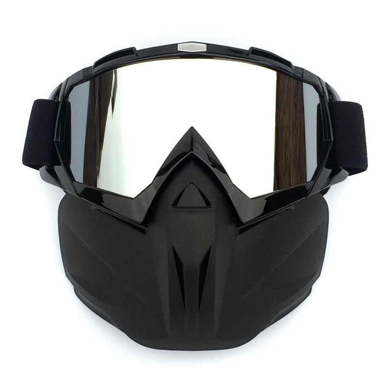 Black Sleek Black Full-Face Snow Goggles with Mirror Lens - Ultimate