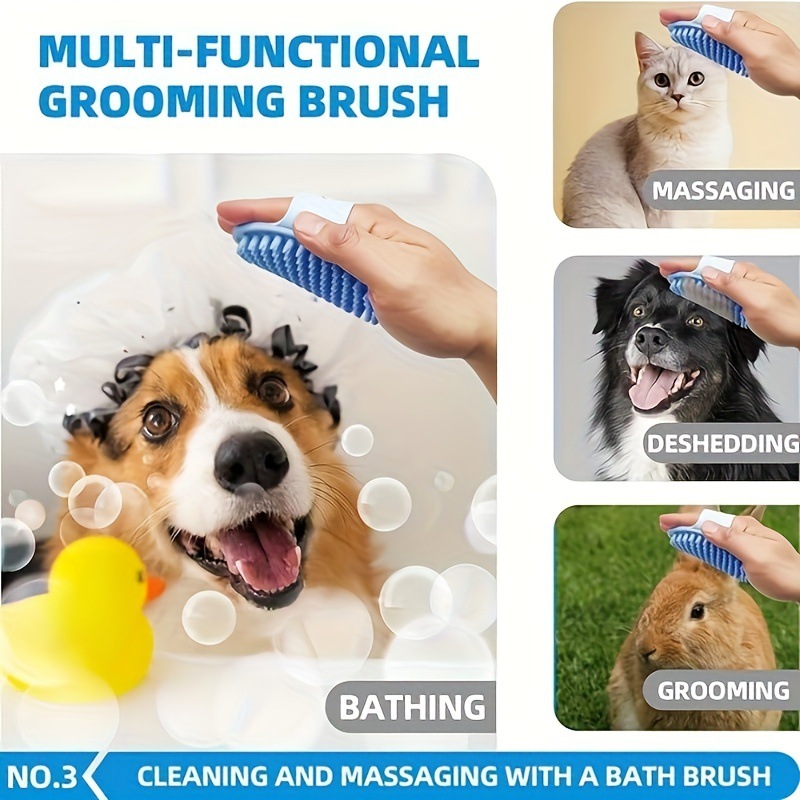 Blue 6-Piece Dog Grooming Bath Set - Absorbent Microfiber Towels & Wash Mitts view 5