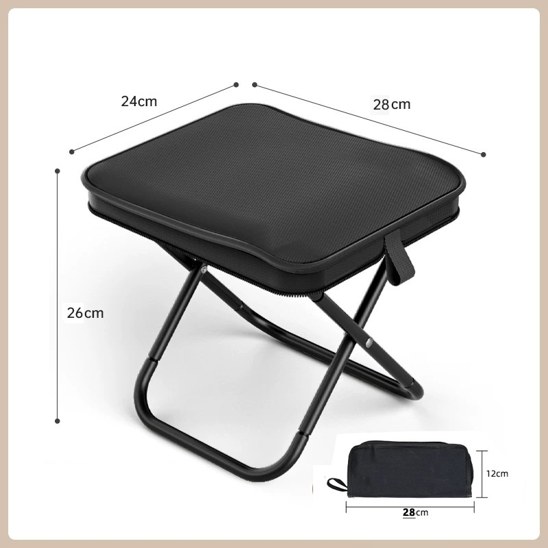 Black Premium 2-Piece Portable Folding Stool Set — image 1