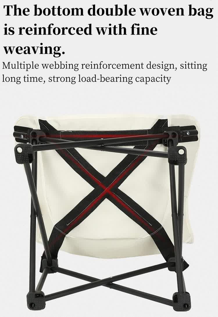 Black Outdoor Folding Camping Chair - Portable Lounge Chair view 3