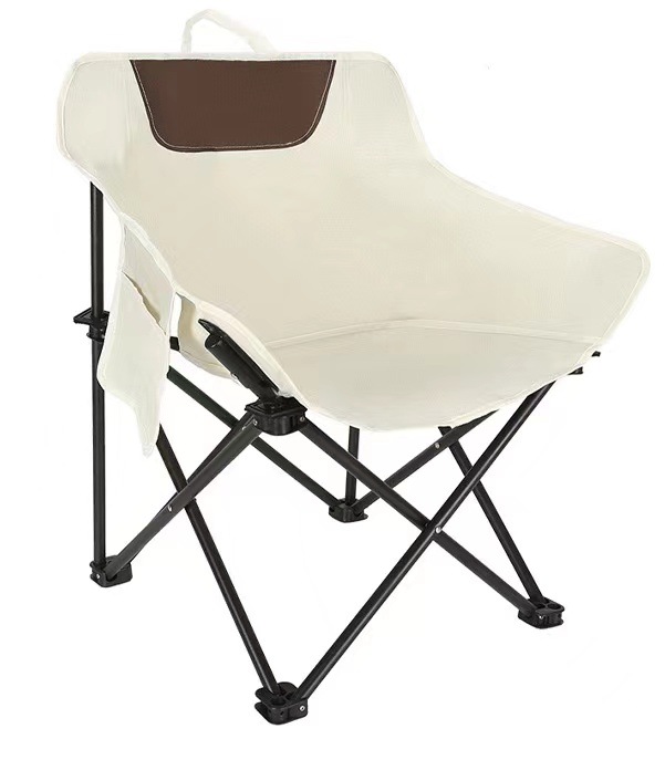 White Outdoor Folding Camping Chair – Portable Lounge Chair
