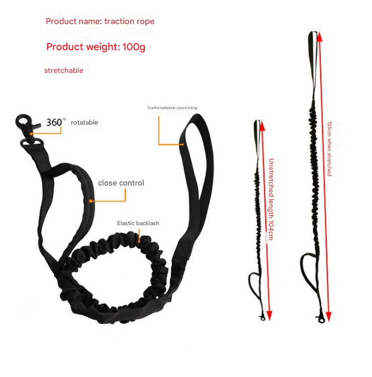M khaki Hands-Free Dog Leash with Adjustable Waist Belt - Shock Absorbing view 4