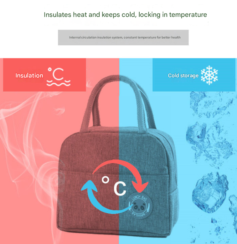 Black Portable Insulated Lunch Bag for Kids & Adults view 2