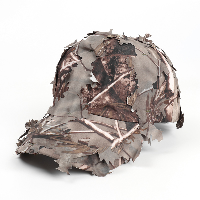 Brown 3D Leaf Camouflage Baseball Cap – American-Style Outdoor Tactical Hat