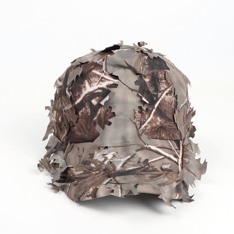 Brown 3D Leaf Camouflage Baseball Cap – American-Style Outdoor Tactical Hat view 4