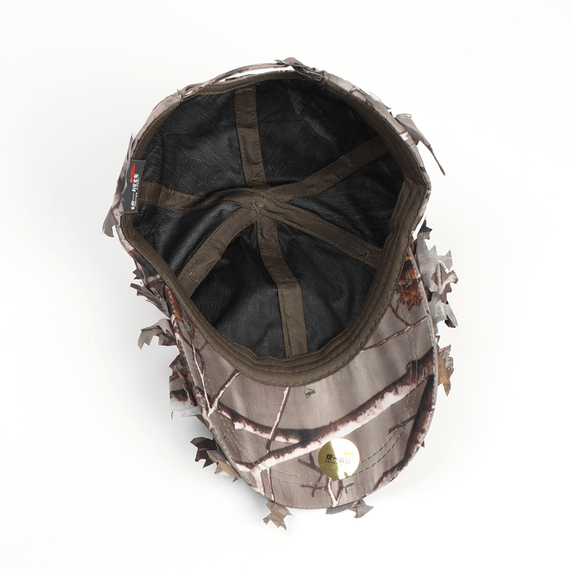 Brown 3D Leaf Camouflage Baseball Cap – American-Style Outdoor Tactical Hat view 6
