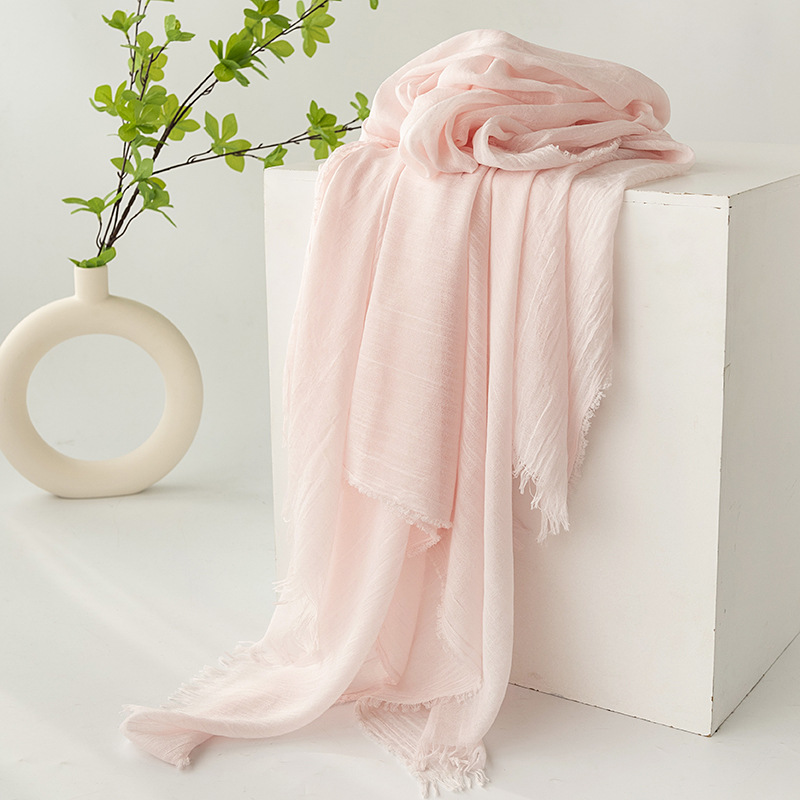 Light Pink Cotton and linen scarves - Elegant