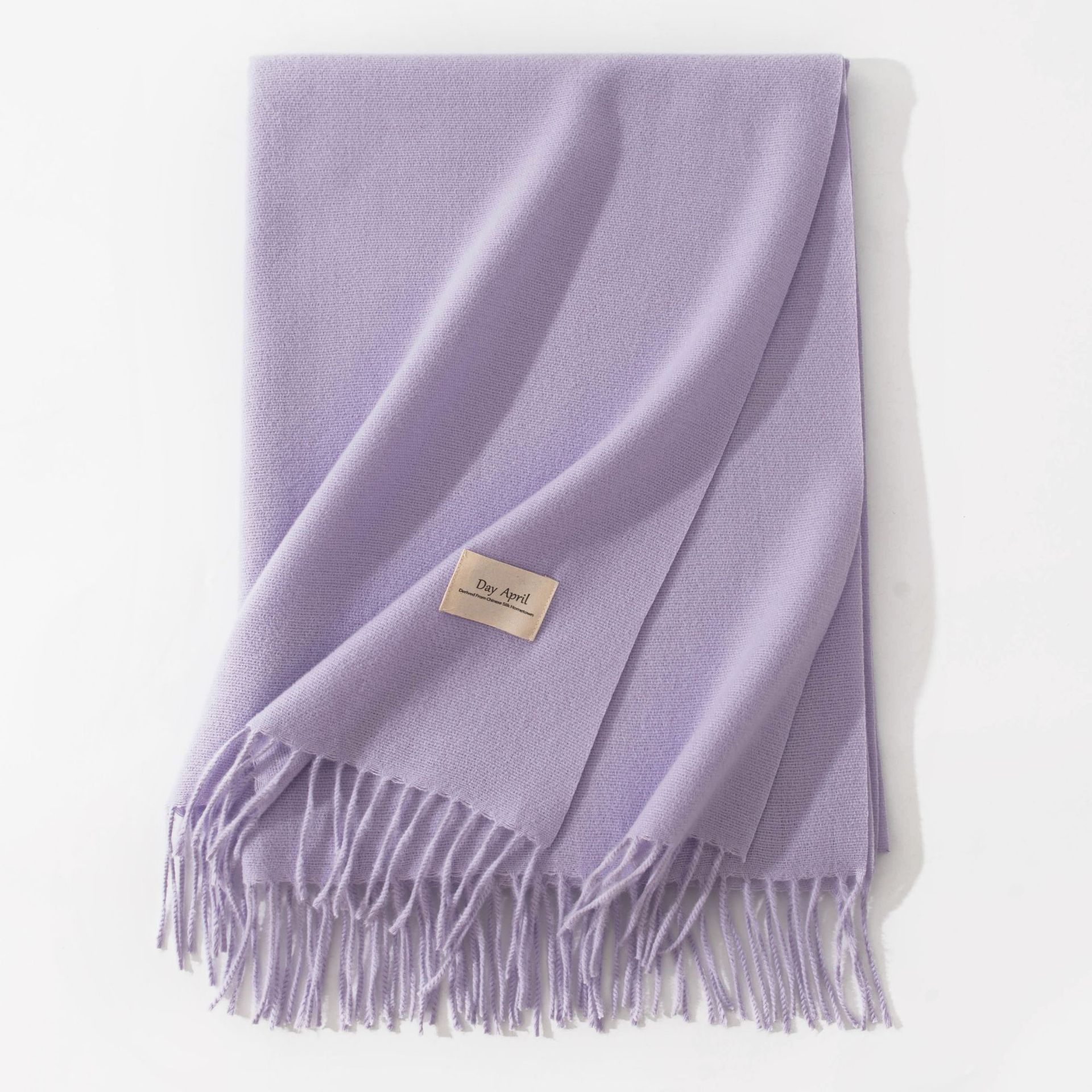 Purple Autumn & Winter Korean-Style Women's Cashmere-Like Scarf – Solid Color