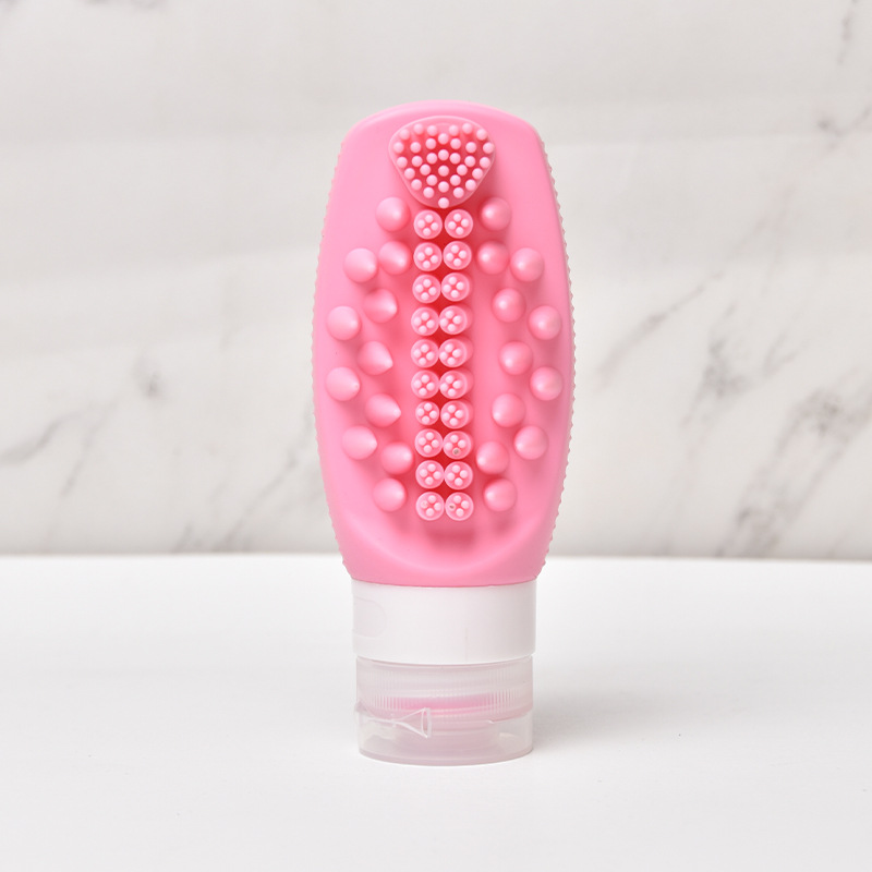 Pink Travel Silicone Refillable Bottle Set – Multi-Functional Soft-Squeeze