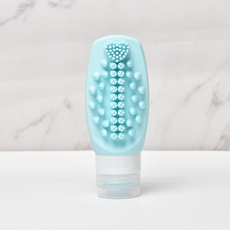 Blue Travel Silicone Refillable Bottle Set – Multi-Functional Soft-Squeeze