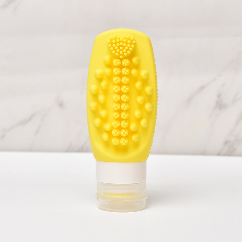 Yellow Travel Silicone Refillable Bottle Set – Multi-Functional Soft-Squeeze