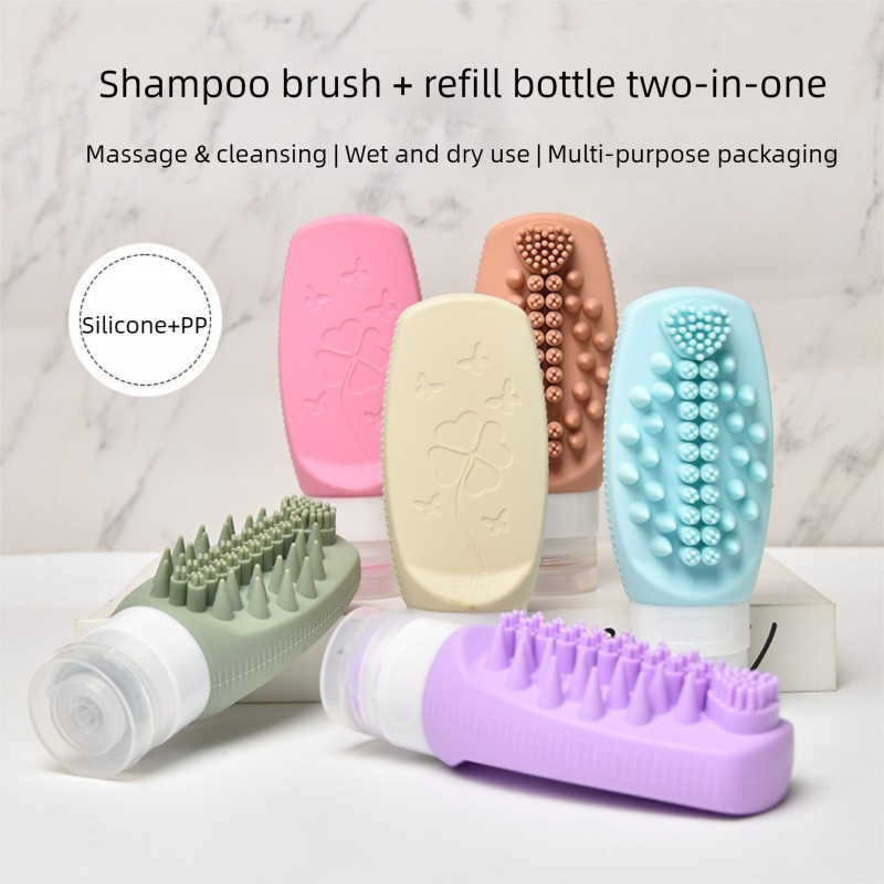 Green Travel Silicone Refillable Bottle Set – Multi-Functional Soft-Squeeze view 2