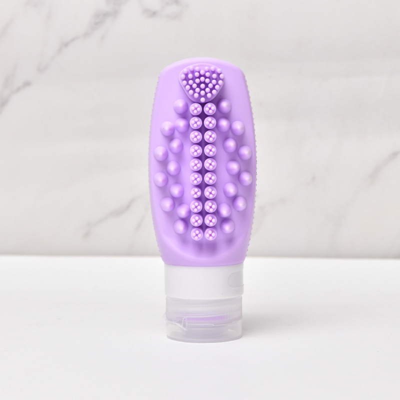 Purple Travel Silicone Refillable Bottle Set – Multi-Functional Soft-Squeeze