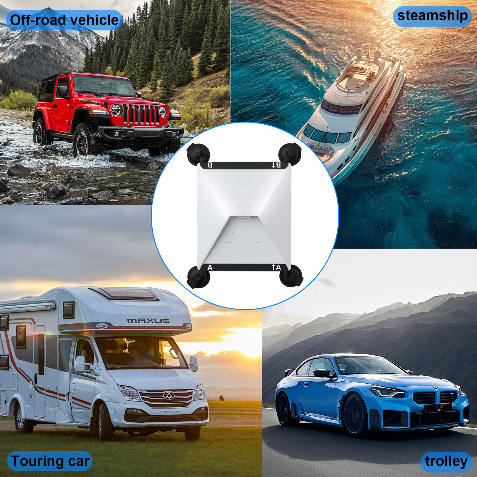 10 Pcs Black Heavy-Duty Suction Cup Mount for Starlink Mini - All-Weather Car view 7
