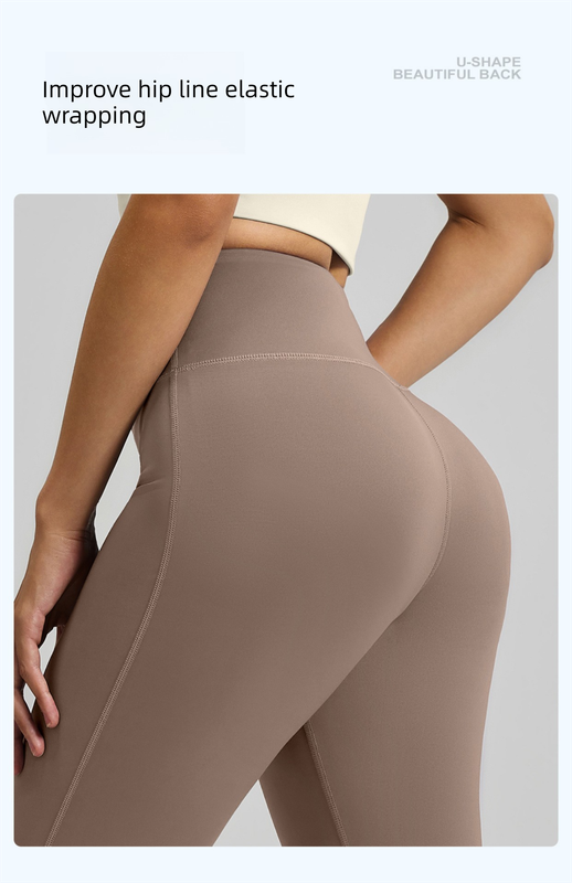 M Coffee High-Waisted Flared Yoga Pants – Sculpting & Slimming Fitness Leggings view 3