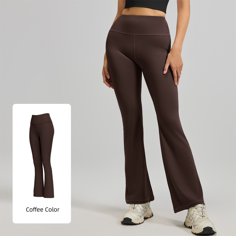 XXL Coffee High-Waisted Flared Yoga Pants – Sculpting & Slimming Fitness Leggings — image 1