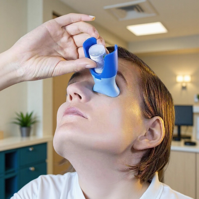 Dark Blue Eye Drop Applicator – Safe & Hygienic Eyedrop Dispenser for Precise view 2