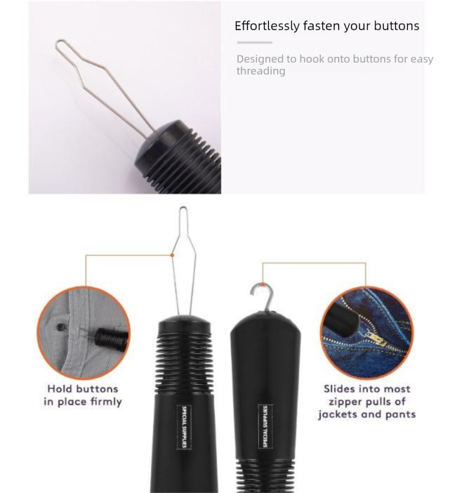 Grey Dressing Aid Tool – Button & Zipper Assistant for Elderly and People with view 3