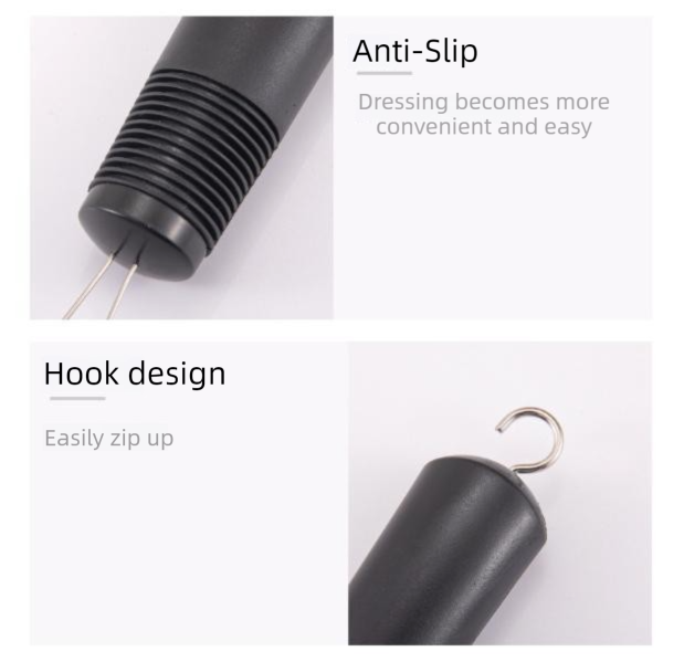 2 Pcs (Black and Grey) Dressing Aid Tool – Button & Zipper Assistant for view 2