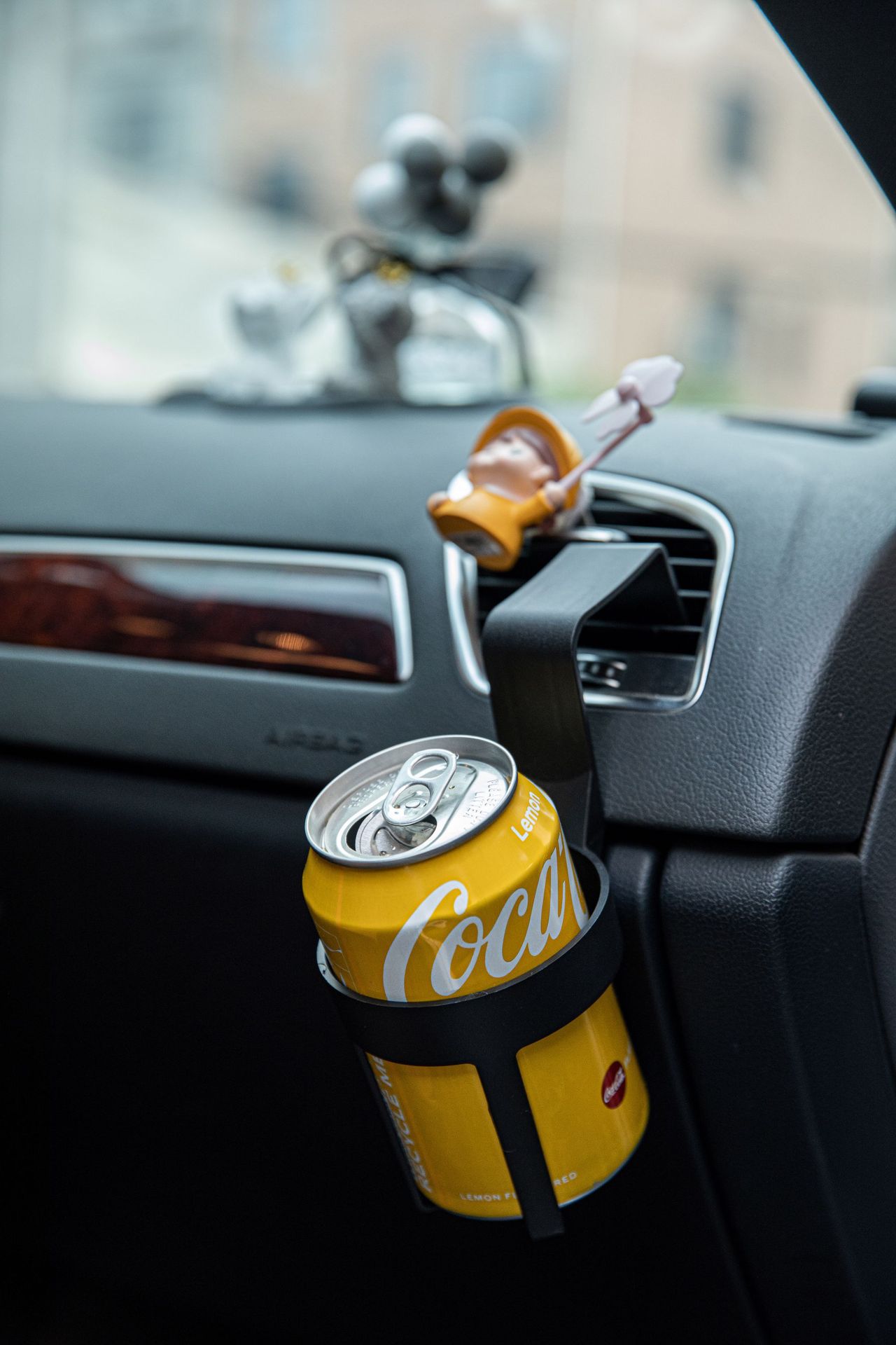 Black Car Cup Holder – Universal Vehicle Drink Organizer view 4