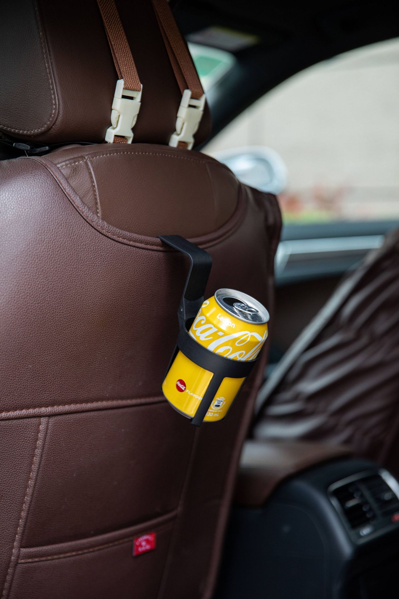 White Car Cup Holder – Universal Vehicle Drink Organizer view 3