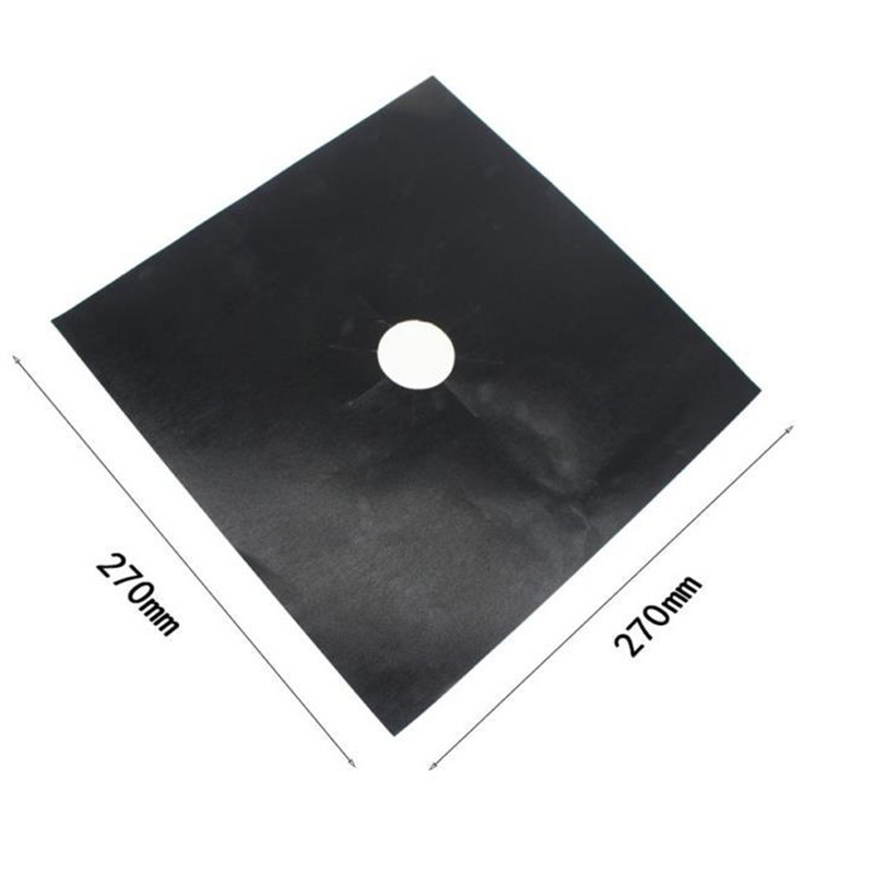 10 Pcs Black Heat-Resistant Gas Stove Mat – Non-Stick Teflon Coated Fiberglass view 3