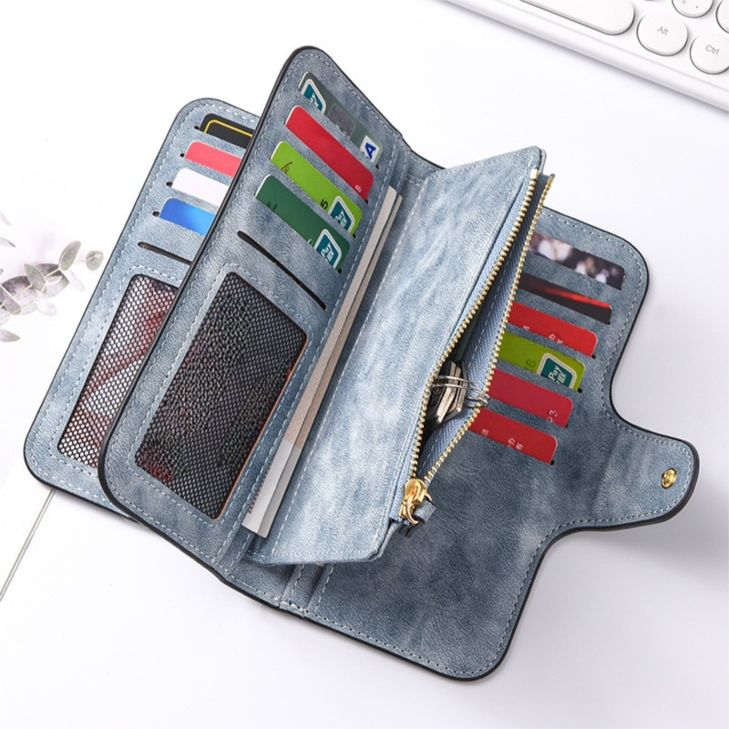Brown Stylish Large-Capacity Women's Long Wallet – Vintage PU Leather Clutch view 4