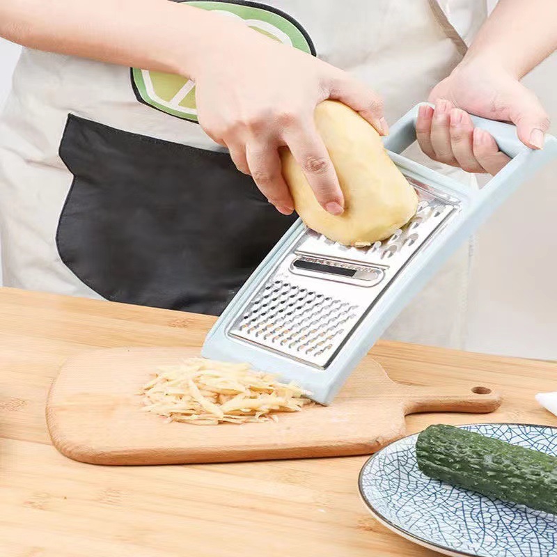 2 Pcs Pink Multi-Functional Vegetable Slicer – Stainless Steel Grater for view 3