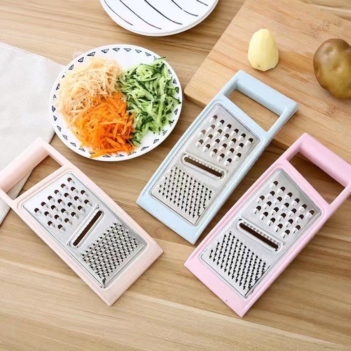 2 Pcs Pink Multi-Functional Vegetable Slicer – Stainless Steel Grater for view 4