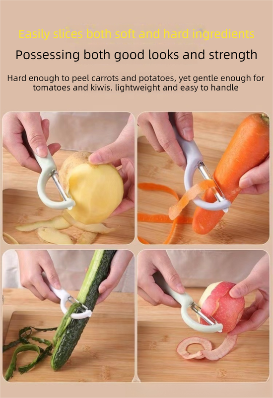 2 Pcs White Multi-Functional Vegetable & Fruit Peeler – Stainless Steel Blade view 4