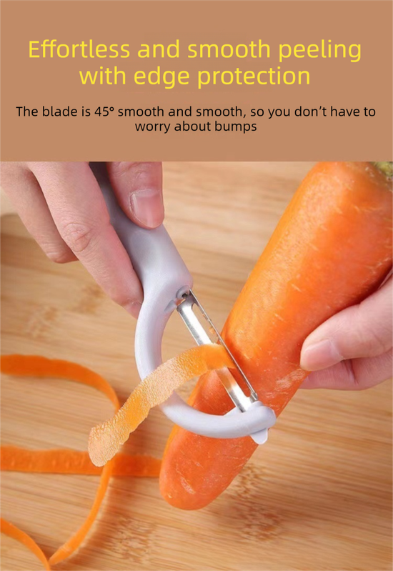 2 Pcs Grey Multi-Functional Vegetable & Fruit Peeler – Stainless Steel Blade view 3