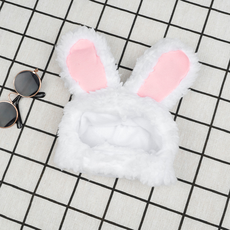 2 Pcs White Adorable Bunny Ears Cat Hat – Soft Plush Pet Costume Headband for Cats
