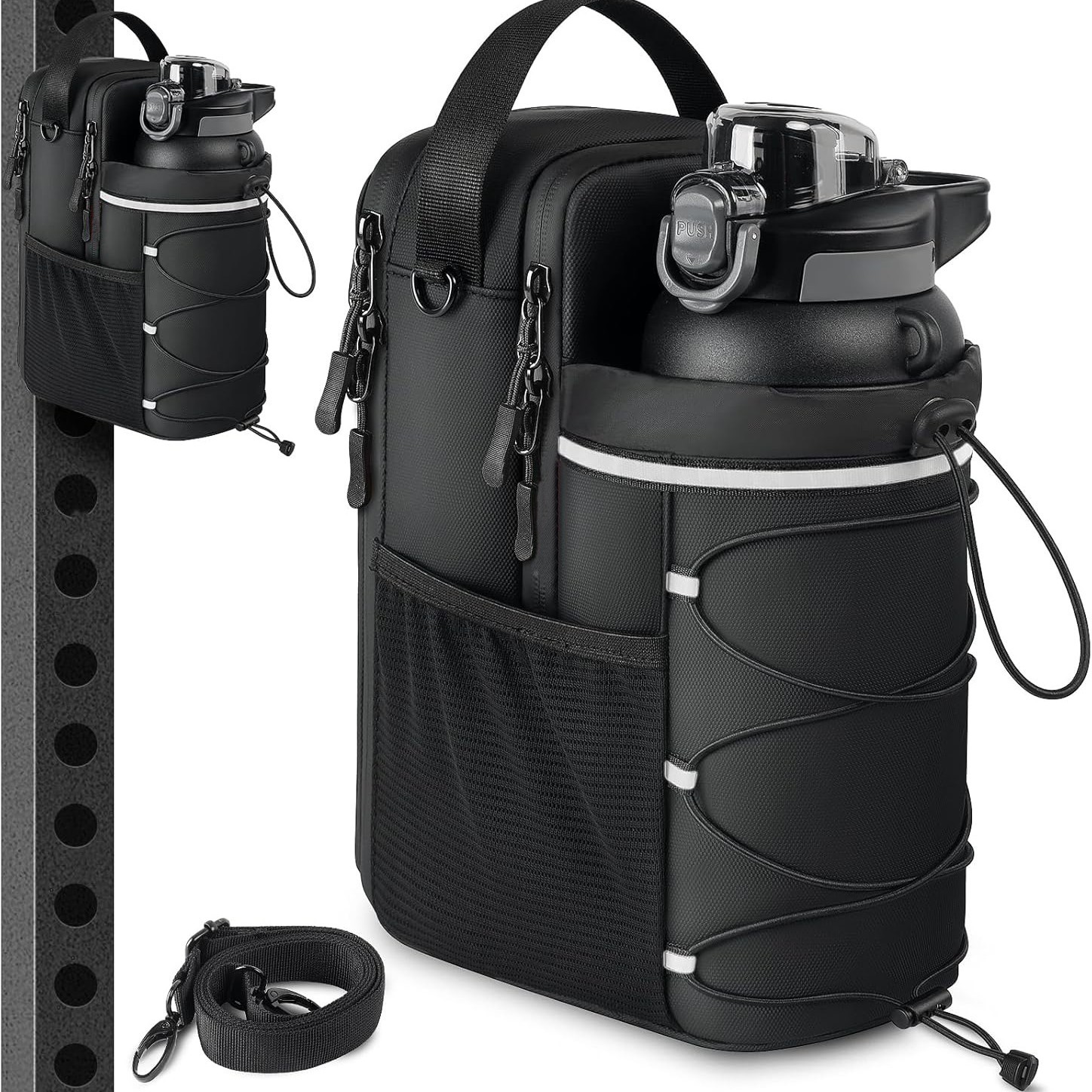 Black Magnetic Water Bottle Holster – Large-Capacity