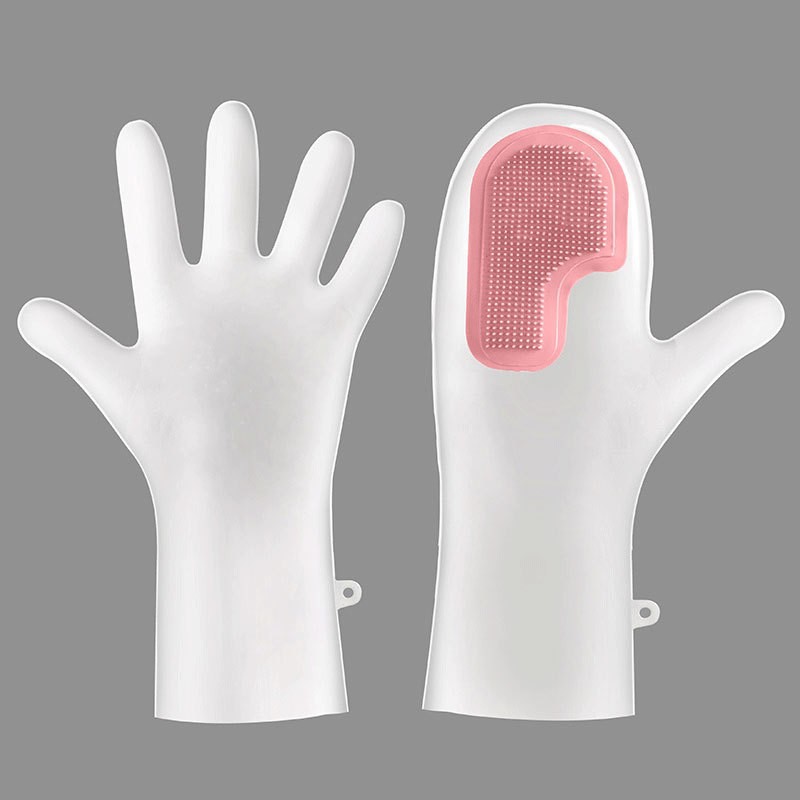 3 Pairs of Pink Brush Gloves Integrated Brush Glove – Multifunctional Cleaning