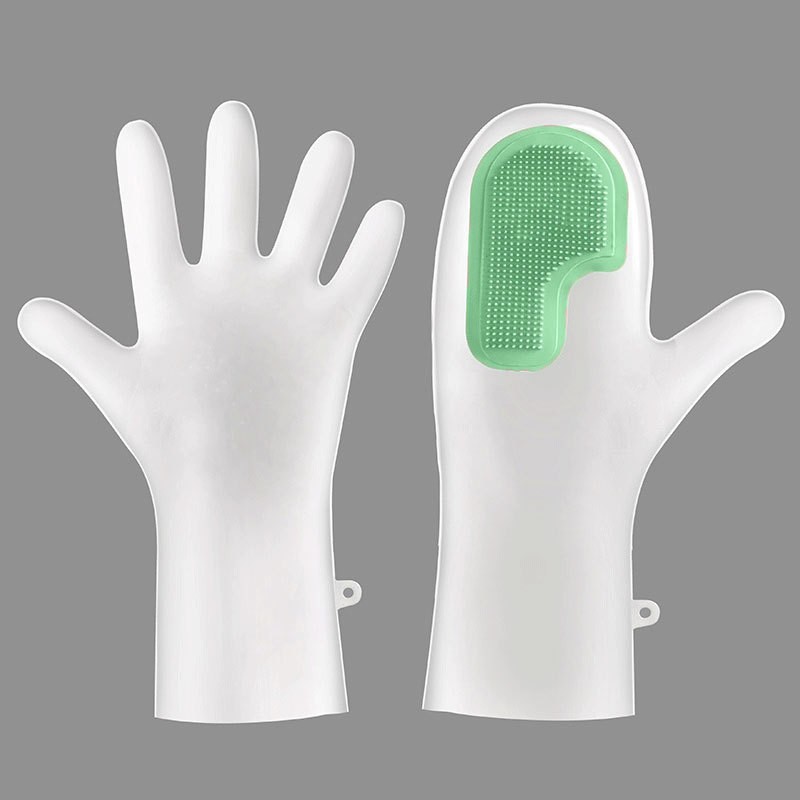 3 Pairs of Green Brush Gloves Integrated Brush Glove – Multifunctional