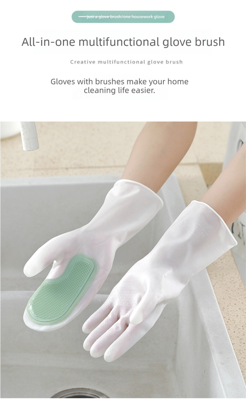 3 Pairs of Purple Brush Gloves Integrated Brush Glove – Multifunctional view 4