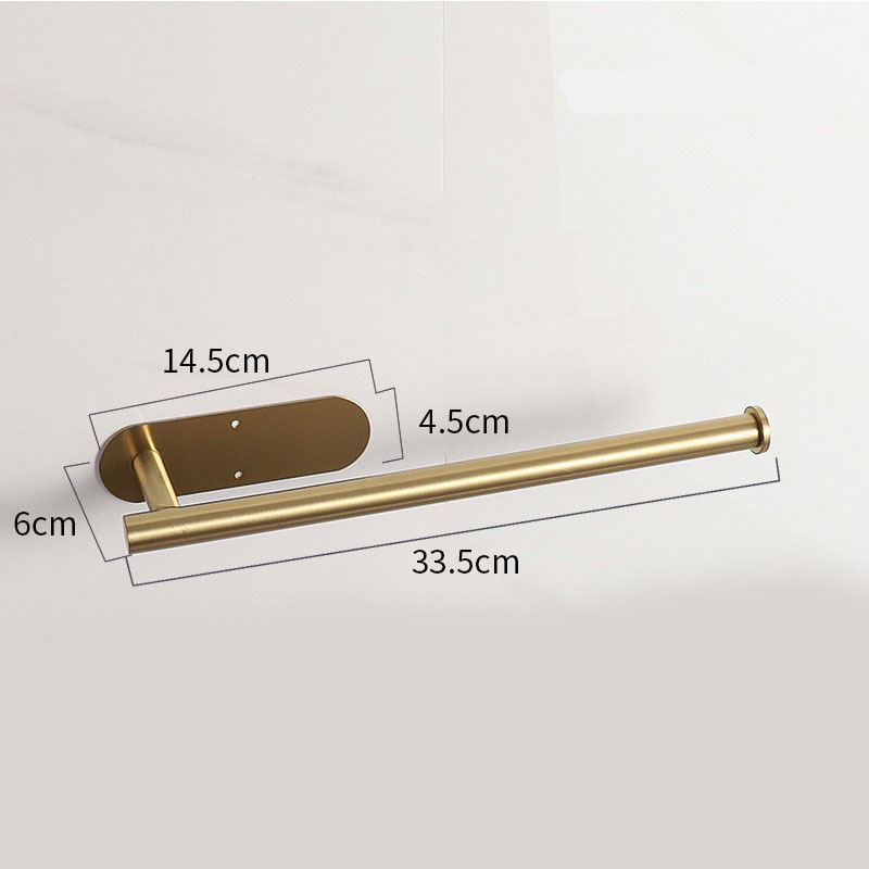 Gold Stainless Steel Kitchen Paper Holder with Adhesive Mounting – Under