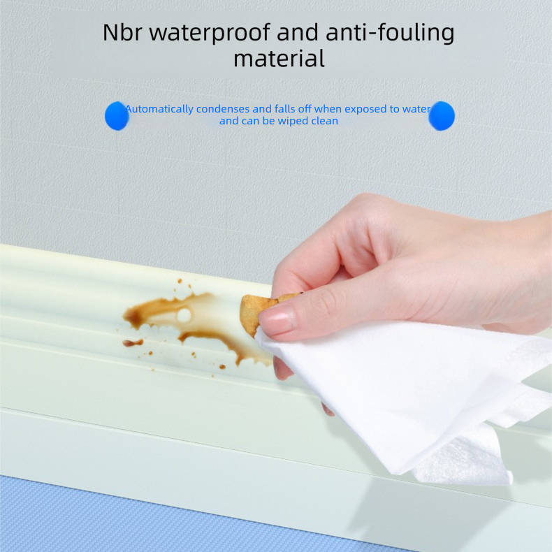 Grey 3-Meter Self-Adhesive Reinforced Skirting Board – 10 cm Wide Wall view 4