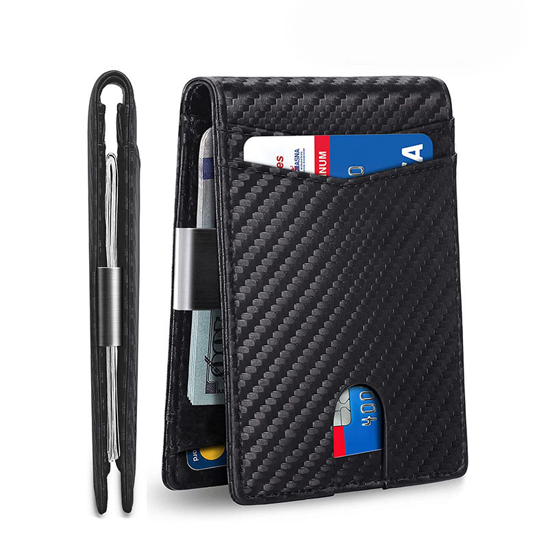 Black 12-Card Slot Men's Wallet with RFID Protection – Slim
