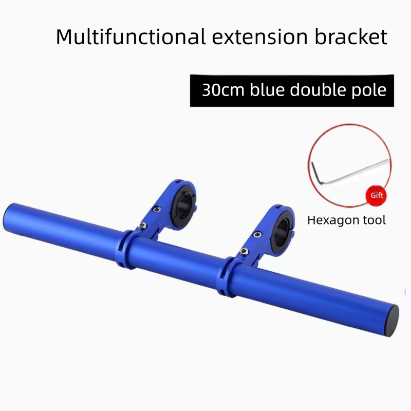 Blue 30cm Aluminum Bicycle Handlebar Extension Bracket – Multi-Functional