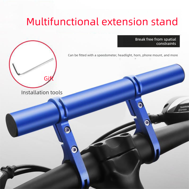 Black 30cm Aluminum Bicycle Handlebar Extension Bracket – Multi-Functional view 4