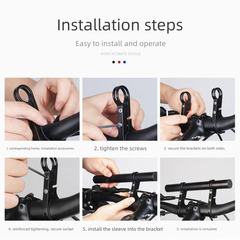 Black 30cm Aluminum Bicycle Handlebar Extension Bracket – Multi-Functional view 5