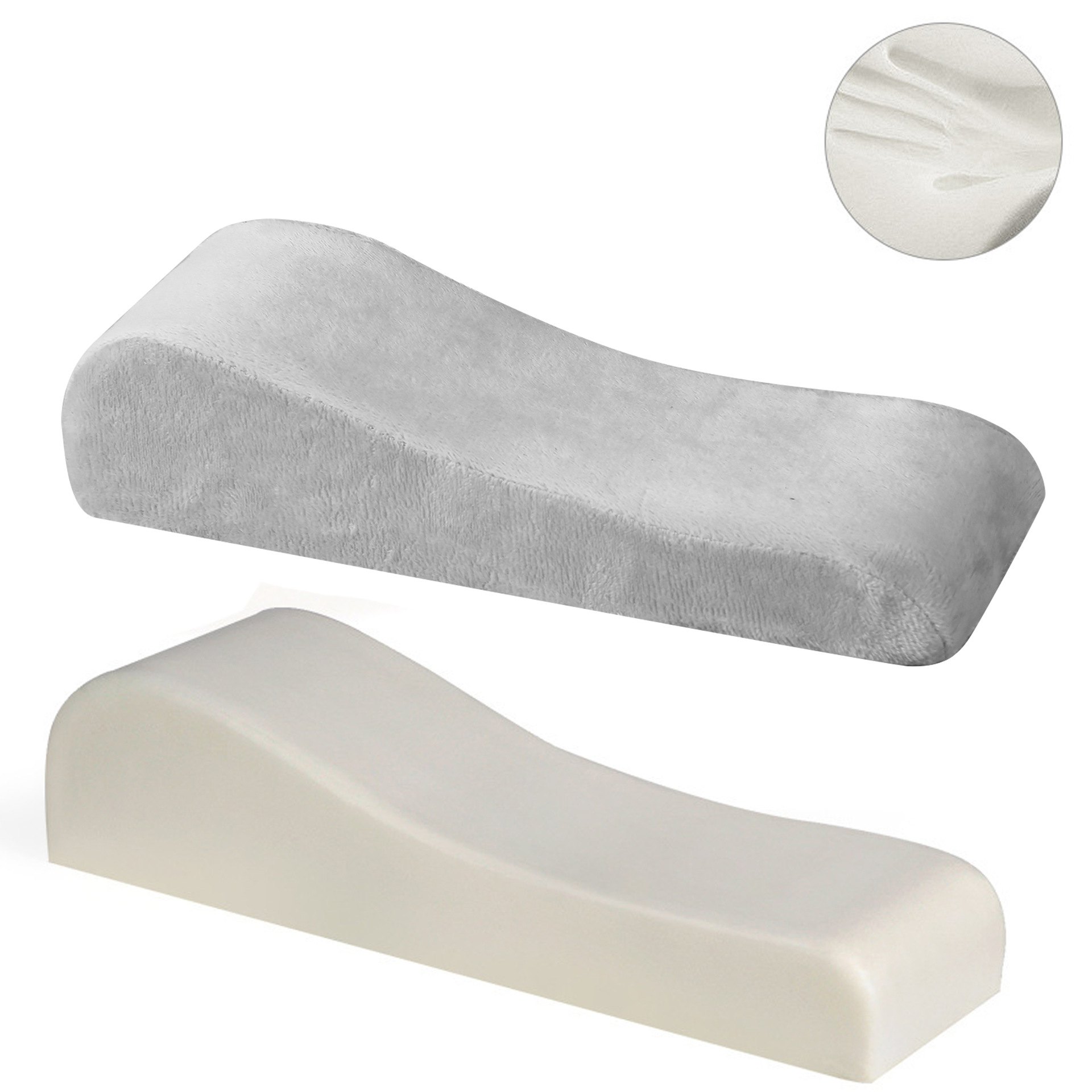 Grey 2-Pack Chair Armrest Pad – Memory Foam Elbow Support Cushion for Office
