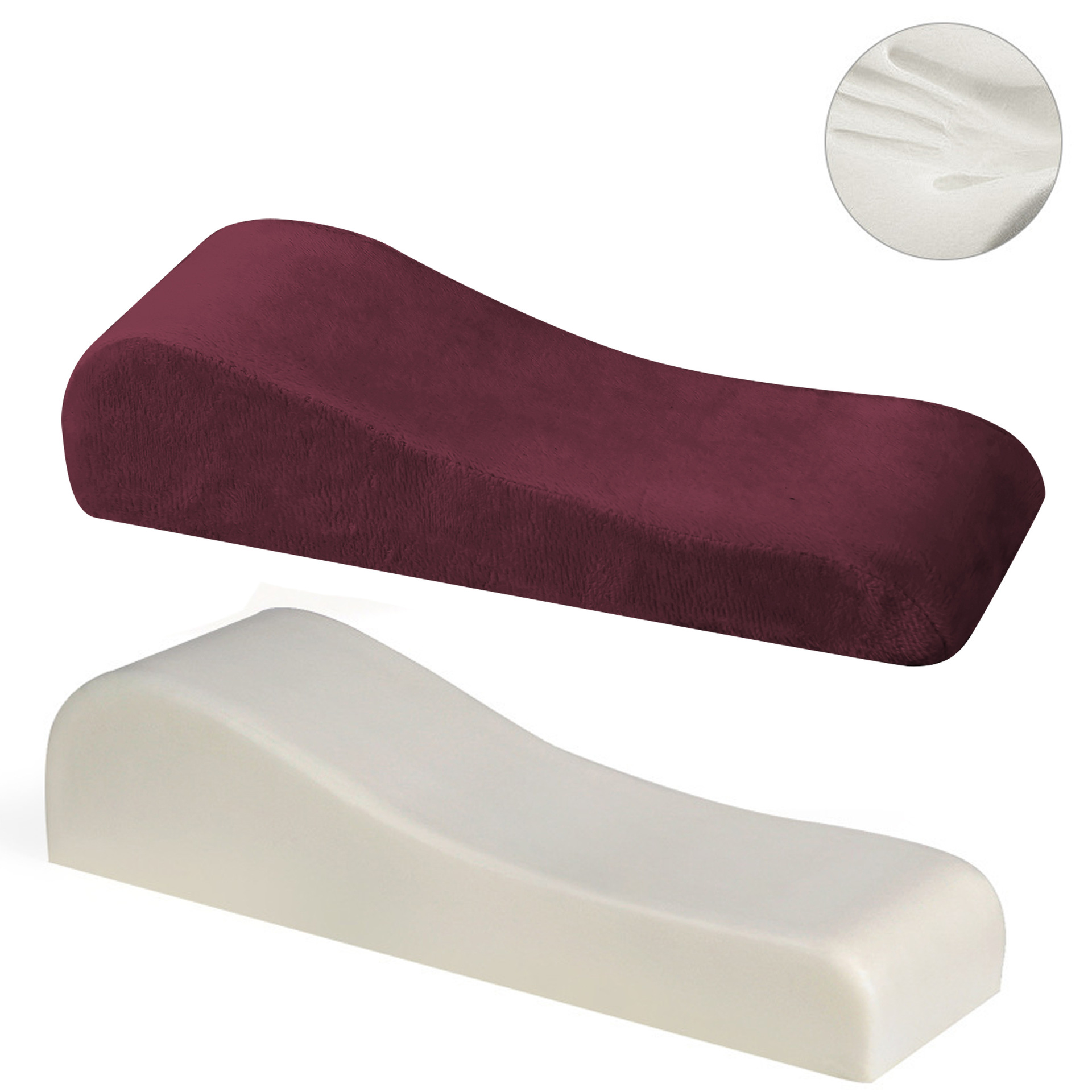 Wine red 2-Pack Chair Armrest Pad – Memory Foam Elbow Support Cushion for