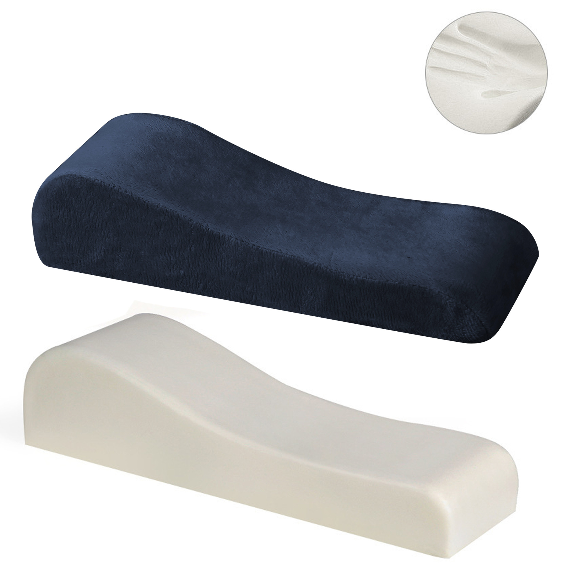 Dark blue 2-Pack Chair Armrest Pad – Memory Foam Elbow Support Cushion for