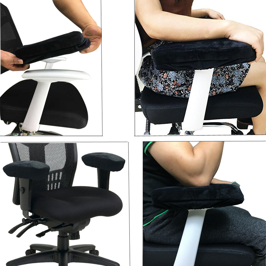 Dark blue 2-Pack Chair Armrest Pad – Memory Foam Elbow Support Cushion for view 4