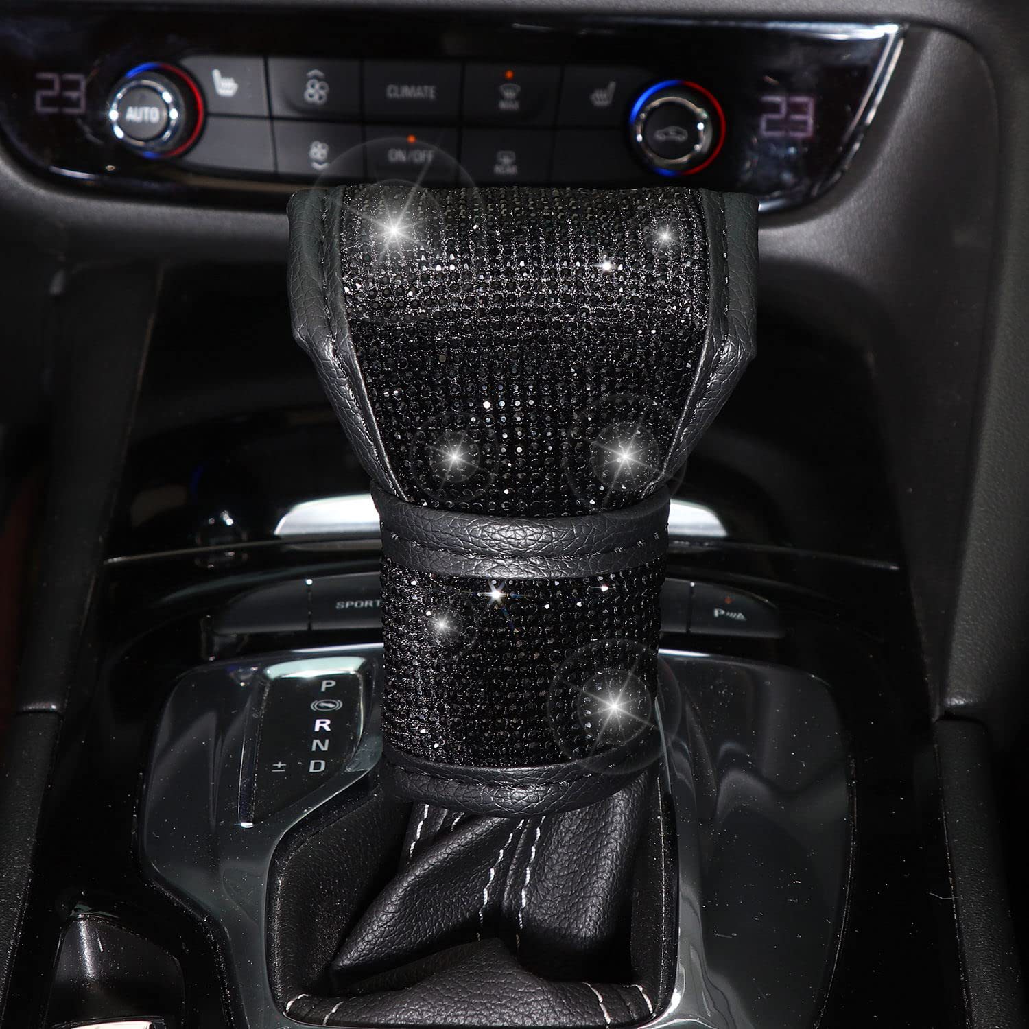 Deep purple 7-Piece Car Interior Decoration Set – Crystal Rhinestone Steering view 4